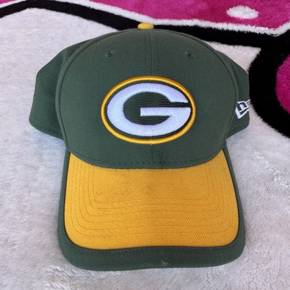 Size M/L - Adult Green Bay Packers New Era NFL 39THIRTY Flex Hat yellow green - Picture 3 of 6